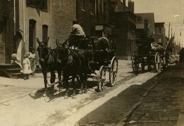Voitures tirées par des chevaux à Fell