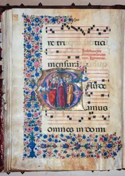 Bibliothèque Piccolomini : livre de chœur, cod. 28.12, ff. 94v avec la Vierge et tous les Saints, par Francesco Rosselli et Liberale da Verona