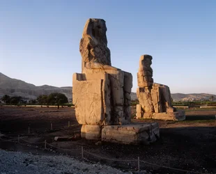 Égypte, Gouvernorat de Louxor, Karnak, Statues d