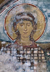 Fresque avec saint dans l