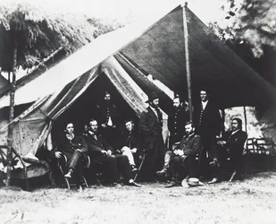 Le général Ulysses Grant et son état-major à City Point, été 1864, guerre de Sécession, USA