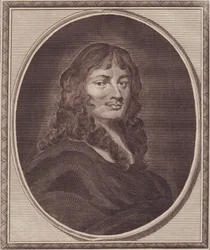 Portrait du politicien anglais Sir William Temple (1628-1699), gravure sur cuivre par John Goldar (1729-1795) d