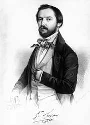 Portrait de Gaetano Fraschini, ténor italien, gravure
