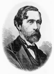 Portrait de Giulio Carcano (1812-1884), homme politique, écrivain et journaliste italien, gravure