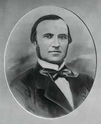 Portrait de Severino Grattoni (1815-1876), architecte et ingénieur italien, gravure