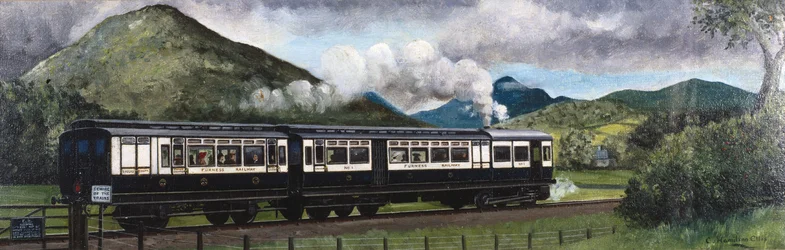 Le train à vapeur Coniston sur le Furness Railway, Cumbria