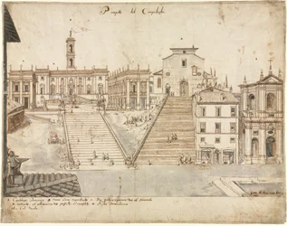 Dix-huit vues de Rome : Le Campidoglio, 1665