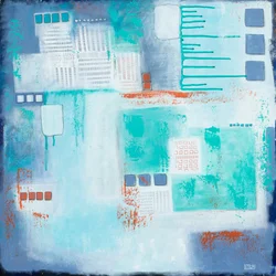 Géométrie abstraite bleu sarcelle