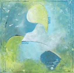 Flux abstrait vert et bleu