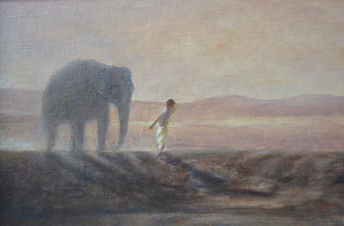 Garçon et éléphant
