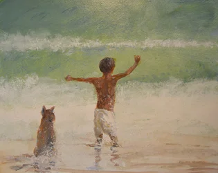 Garçon et sauveteur (chien)