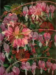 COLLAGE DE PRINTEMPS PENDANTS, 2017 (techniques mixtes)