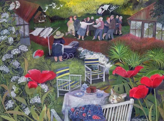 Fête de surveillance de quartier, 1995 (encre acrylique, gouache)