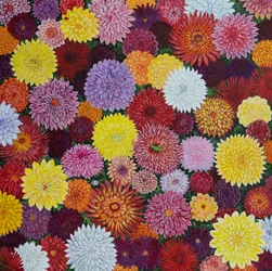 Dahlias de Mick (huile sur toile)