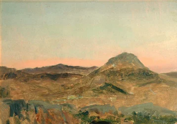 Sommet de Montagne Grec au Crépuscule