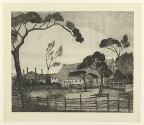Paysage hollandais avec ferme et prairie