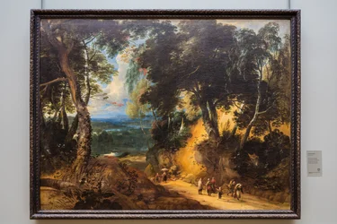 La forêt de Soignes avec des vendeurs de marché