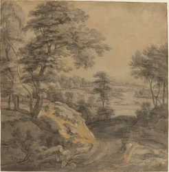 Paysage boisé avec une route