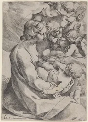 Madone et Enfant avec des Anges