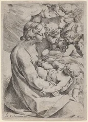 Madone et Enfant avec des anges