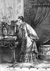 Dessin de Léon Benett, du livre de Jules Verne « Les Tribulations d