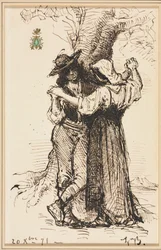 Couple courtisant près d
