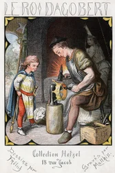 Illustration de Lorenz Frolich (1820-1908) pour la chanson populaire « Le bon roi Dagobert ». Édition J. Hetzel. Vers 1880