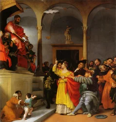 Autel de sainte Lucie. Sainte Lucie devant le juge