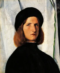 Portrait de jeune homme avec lampe
