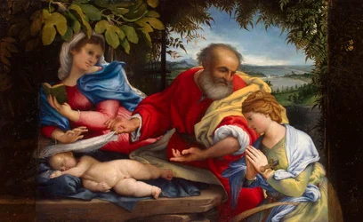 Repos pendant la fuite en Égypte avec Sainte Justine, 1529
