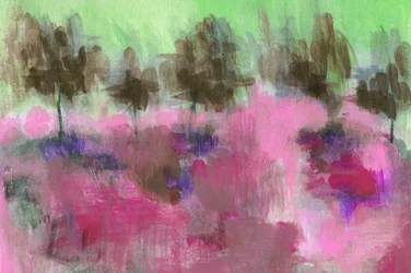 Paysage rose abstrait