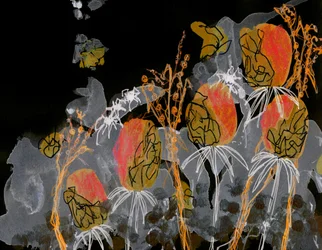 Fleurs dorées foncées