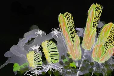 Jardin nocturne lumineux
