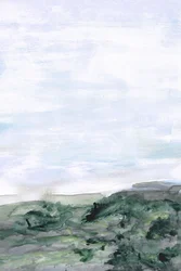 Collines verdoyantes brumeuses