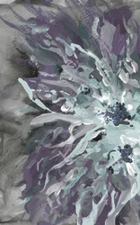 Abstraction florale violette et bleu sarcelle