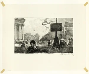 Corner of the Rue Royale, plate sixteen from Le Long de la Seine et des Boulevards