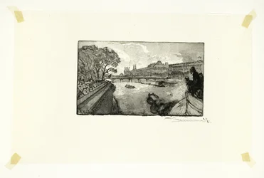 Le Louvre, vu du Pont-Neuf, planche treize du Long de la Seine et des Boulevards