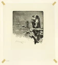 The Vampire of Notre-Dame, plate nine from Le Long de la Seine et des Boulevards