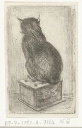 Chat assis sur un poêle