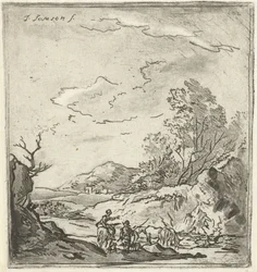 Paysage avec cavalier et berger