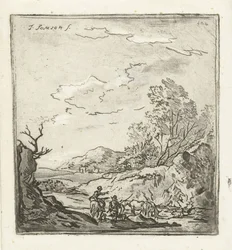 Paysage avec cavalier et berger