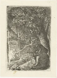 Femme et enfant se cachant de l