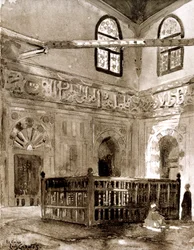 Tombe dans une mosquée, Le Caire, Égypte, 1928