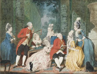 Société dans le Palais Royal, vers 1775