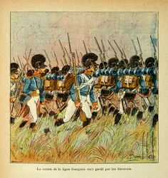Illustration de Louis Bombled (1862-1927) du livre « Le Mémorial de Sainte-Hélène » du comte Emmanuel de Las Cases (1766-1842) : Armée bavaroise intégrée à l
