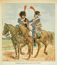 Illustration du livre « Le Mémorial de Sainte-Hélène » par le comte Emmanuel de Las Cases : Artillerie à cheval de la Garde et de la Ligne