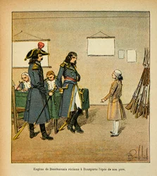 Illustration de Louis Bombled (1862-1927) du livre « Le Mémorial de Sainte-Hélène » par le comte Emmanuel de Las Cases (1766-1842) : Eugène de Beauharnais (1781-1824) réclame l