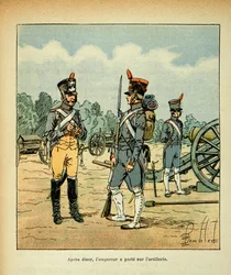 Illustration de Louis Bombled (1862-1927) du livre « Le Mémorial de Sainte-Hélène » par le comte Emmanuel de Las Cases (1766-1842) : Artillerie de la Garde impériale