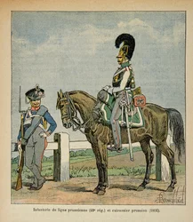 Infanterie de la ligne prussienne (42e régiment) et cuirassiers prussiens