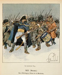 Illustration de Louis Bombled (1862-1927) du livre « Le Mémorial de Sainte-Hélène » du comte Emmanuel de Las Cases (1766-1842) : Portrait du maréchal Michel Ney (1769-1815), duc d